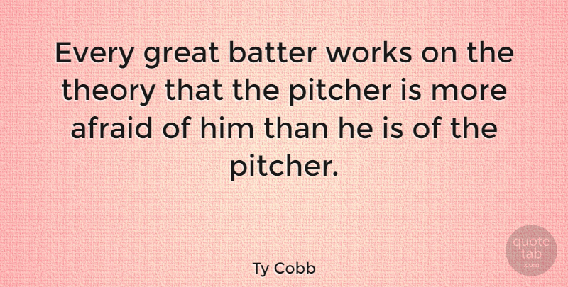 Ty Cobb Quote About Sports, Baseball, Pitching: Every Great Batter Works On...