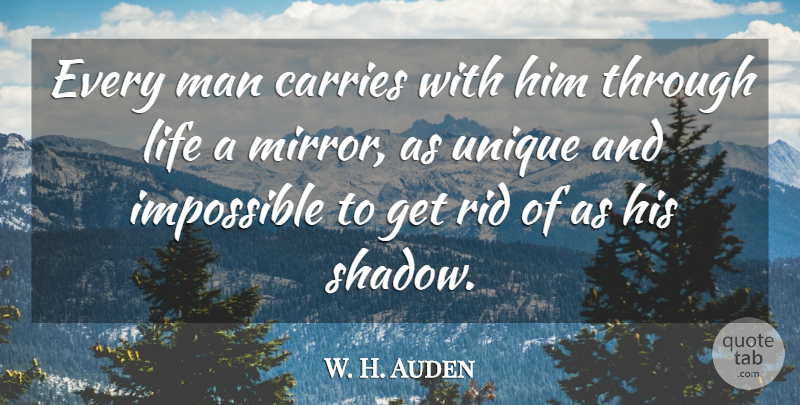 W. H. Auden Quote About Unique, Men, Mirrors: Every Man Carries With Him...