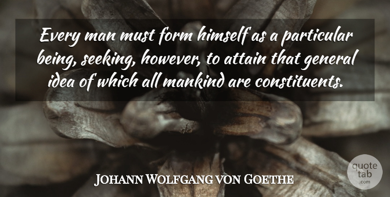 Johann Wolfgang von Goethe Quote About Character, Men, Ideas: Every Man Must Form Himself...
