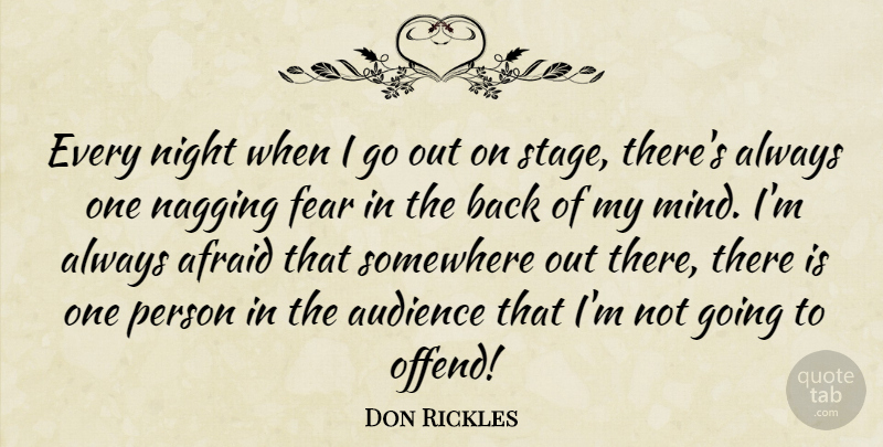 Don Rickles Quote About Night, Mind, Nagging: Every Night When I Go...