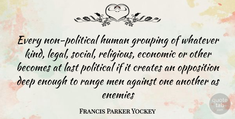 Francis Parker Yockey Quote About Religious, Men, Political: Every Non Political Human Grouping...