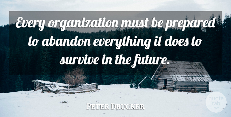 Peter Drucker Quote About Leadership, Organization, Doe: Every Organization Must Be Prepared...