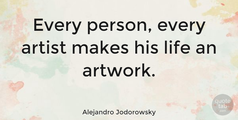 Alejandro Jodorowsky Quote About Life: Every Person Every Artist Makes...