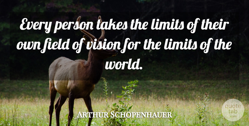 Arthur Schopenhauer Quote About German Philosopher, Takes: Every Person Takes The Limits...