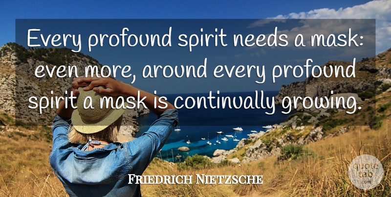 Friedrich Nietzsche Quote About Profound, Growing, Needs: Every Profound Spirit Needs A...