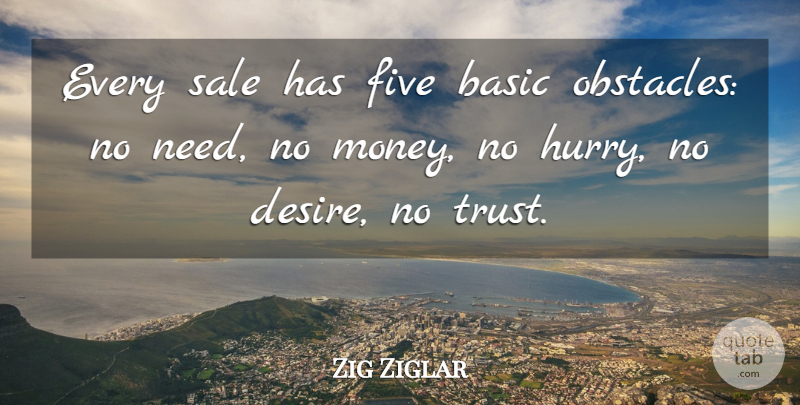 Zig Ziglar Quote About Business, Great Motivational, Marketing: Every Sale Has Five Basic...