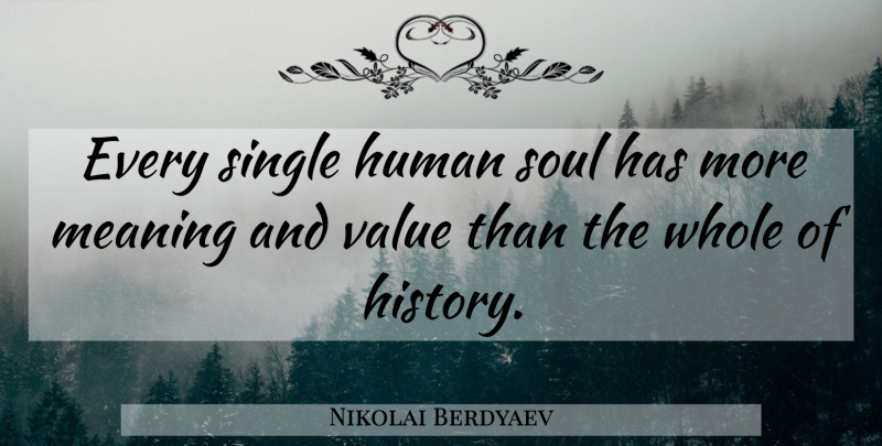 Nikolai Berdyaev Quote About Spiritual, Soul, Humans: Every Single Human Soul Has...