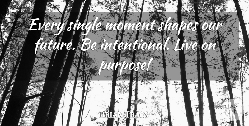 Brian Tracy Quote About Single Mom, Shapes, Purpose: Every Single Moment Shapes Our...