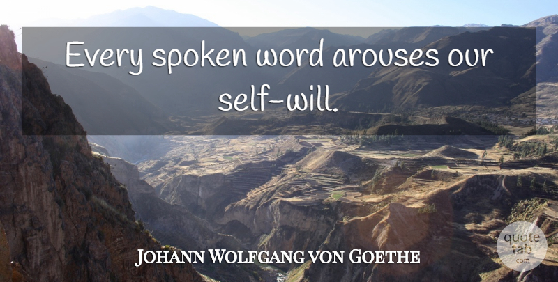 Johann Wolfgang von Goethe Quote About Self, Literature, Spoken Word: Every Spoken Word Arouses Our...