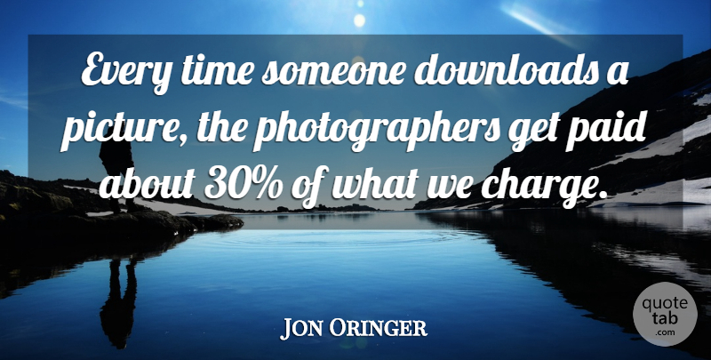 Jon Oringer Quote About Paid, Time: Every Time Someone Downloads A...