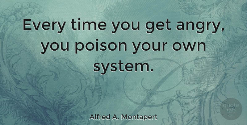 Alfred A. Montapert Quote About Anger, Poison, Time: Every Time You Get Angry...