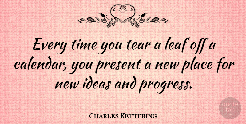 Charles Kettering Quote About New Year, Reality, Old Year: Every Time You Tear A...