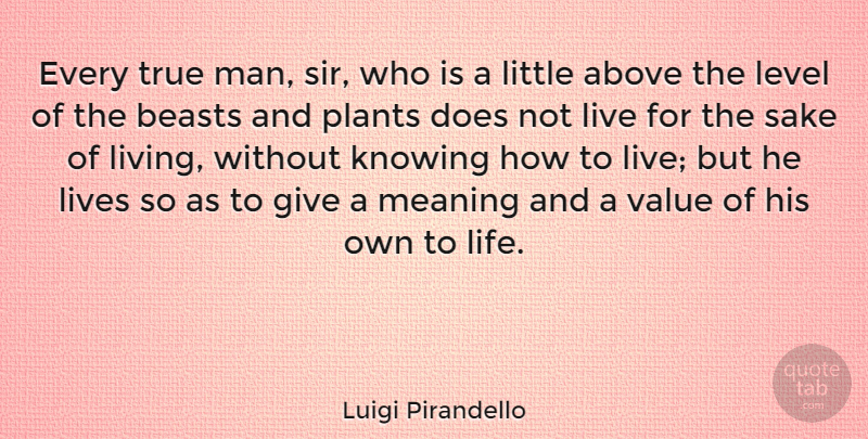 Luigi Pirandello Quote About Life, Men, Knowing: Every True Man Sir Who...
