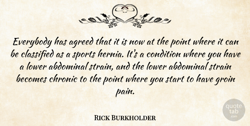 Rick Burkholder Quote About Agreed, Becomes, Chronic, Classified, Condition: Everybody Has Agreed That It...