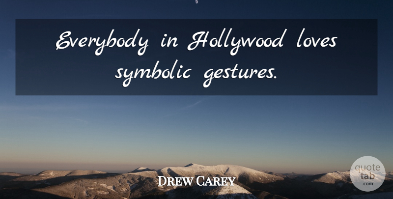 Drew Carey Quote About Gestures, Hollywood, Symbolic: Everybody In Hollywood Loves Symbolic...