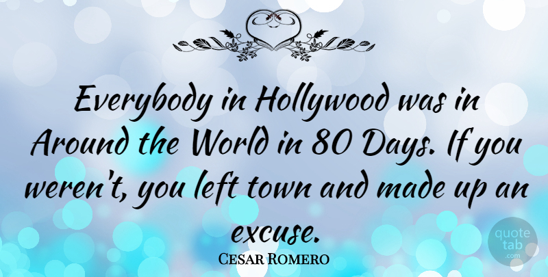 Cesar Romero Quote About World, Towns, Hollywood: Everybody In Hollywood Was In...