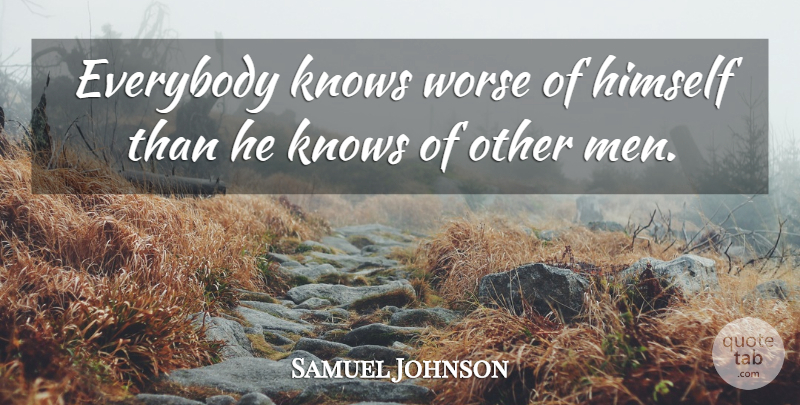 Samuel Johnson Quote About Men, Secrecy, Knows: Everybody Knows Worse Of Himself...