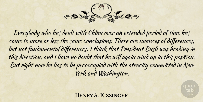 Henry A. Kissinger Quote About New York, Thinking, Wind: Everybody Who Has Dealt With...