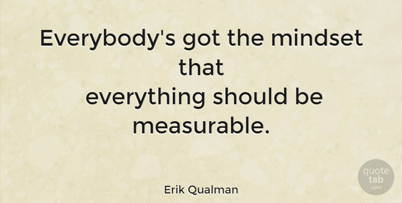 Erik Qualman Quote About Mindset, Should: Everybodys Got The Mindset That...