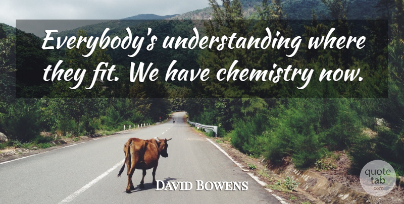 David Bowens Quote About Chemistry, Understanding: Everybodys Understanding Where They Fit...