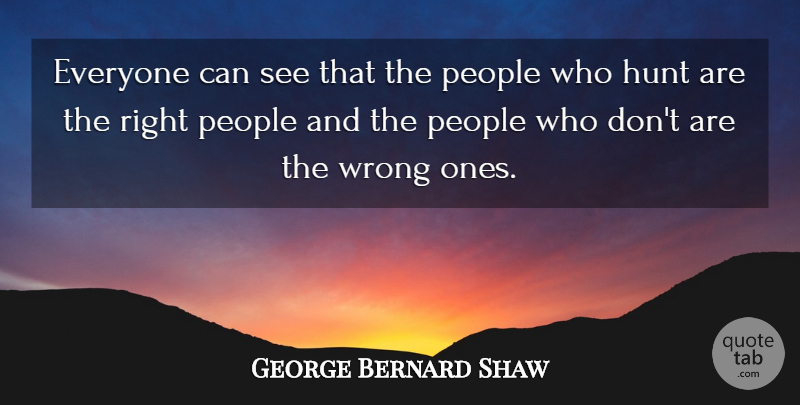 George Bernard Shaw Quote About People, Hunts: Everyone Can See That The...