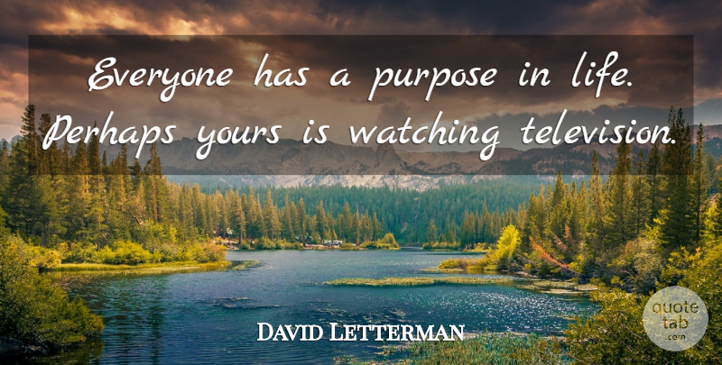 David Letterman Quote About Funny, Sarcastic, Purpose: Everyone Has A Purpose In...