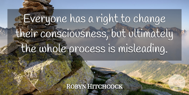 Robyn Hitchcock Quote About Consciousness, Process, Whole: Everyone Has A Right To...