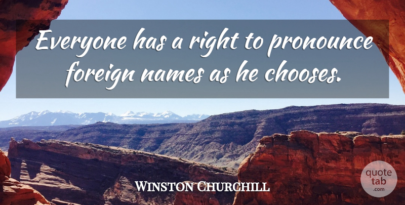 Winston Churchill Quote About Travel, Home, Names: Everyone Has A Right To...