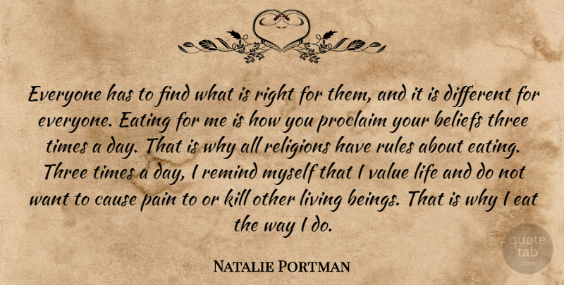 Natalie Portman Quote About Pain, Three, Want: Everyone Has To Find What...