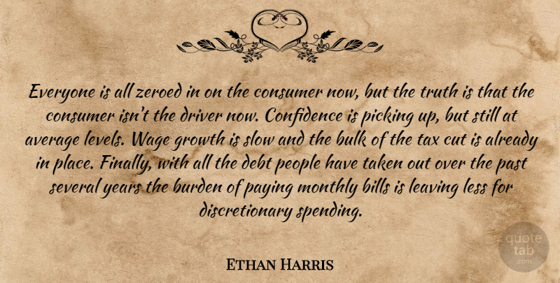 Ethan Harris Quote About Average, Bills, Bulk, Burden, Confidence: Everyone Is All Zeroed In...