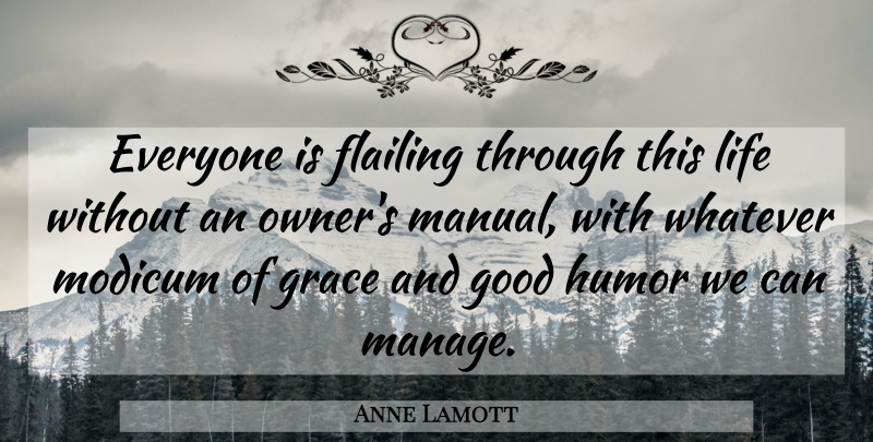 Anne Lamott Quote About Grace, This Life, Owners: Everyone Is Flailing Through This...