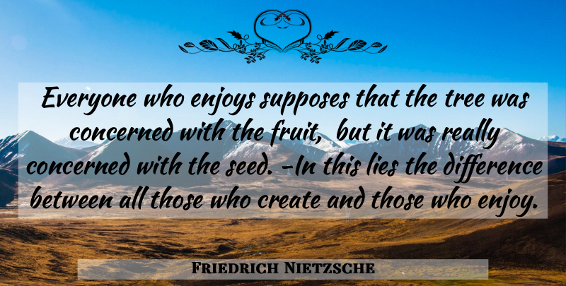 Friedrich Nietzsche Quote About Lying, Differences, Tree: Everyone Who Enjoys Supposes That...