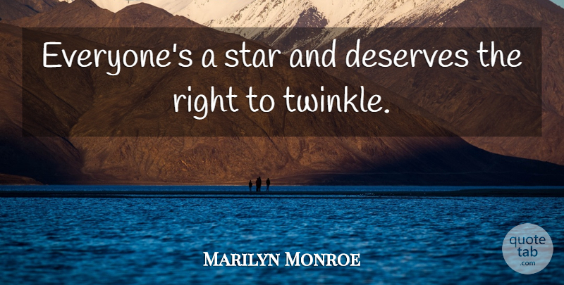 Marilyn Monroe Quote About Inspirational, Confidence, Stars: Everyones A Star And Deserves...