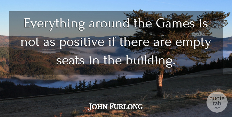 John Furlong Quote About Empty, Games, Positive, Seats: Everything Around The Games Is...