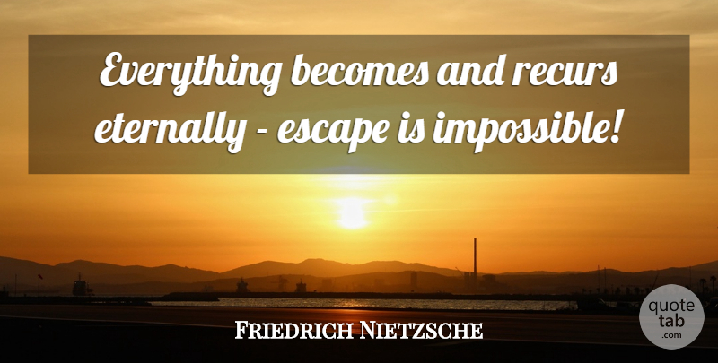 Friedrich Nietzsche Quote About Impossible: Everything Becomes And Recurs Eternally...