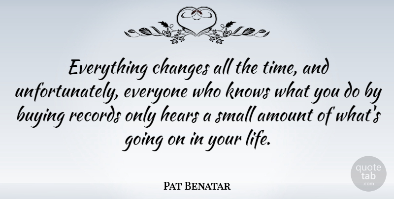 Pat Benatar Quote About Buying, Records, Things Change: Everything Changes All The Time...