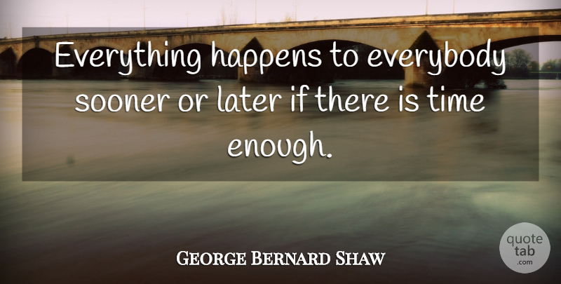 George Bernard Shaw Quote About Funny, Change, Time: Everything Happens To Everybody Sooner...