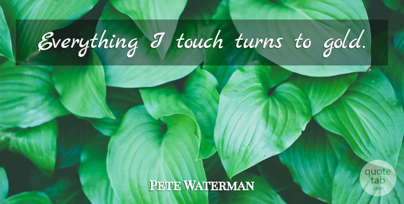 Pete Waterman Quote About Gold, Turns: Everything I Touch Turns To...