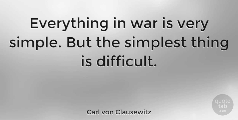Carl von Clausewitz Quote About War, Simple, Friction: Everything In War Is Very...