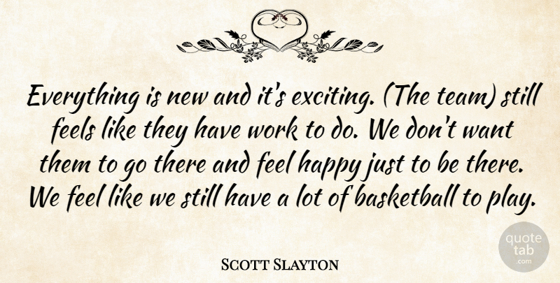 Scott Slayton Quote About Basketball, Feels, Happy, Work: Everything Is New And Its...
