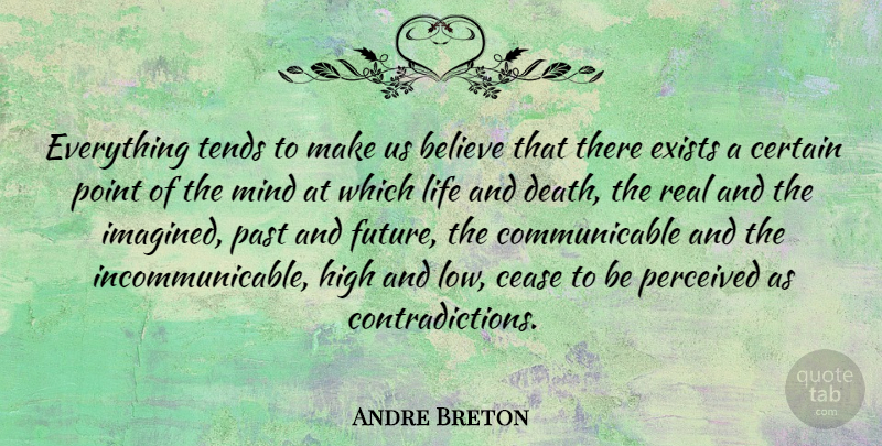 Andre Breton Quote About Death, Real, Believe: Everything Tends To Make Us...