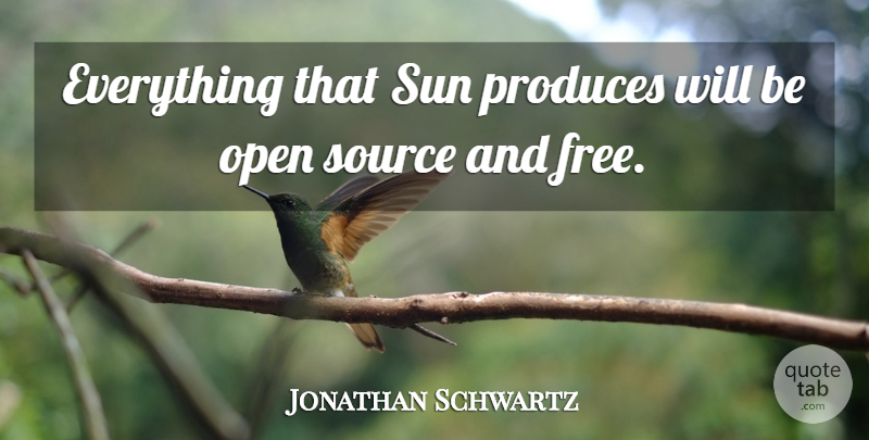 Jonathan Schwartz Quote About Open, Produces, Source, Sun: Everything That Sun Produces Will...