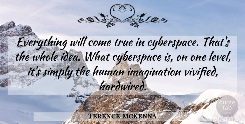 Terence McKenna Quote About Ideas, Imagination, Levels: Everything Will Come True In...