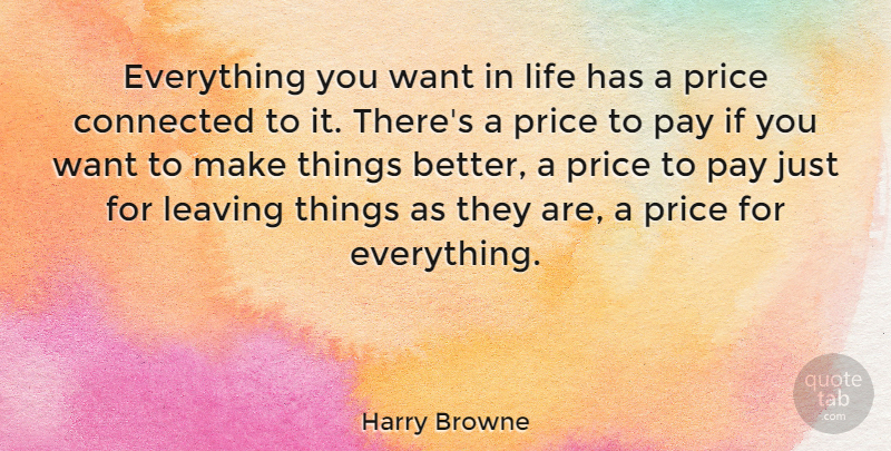 Harry Browne Quote About Inspirational, Encouragement, Leaving: Everything You Want In Life...