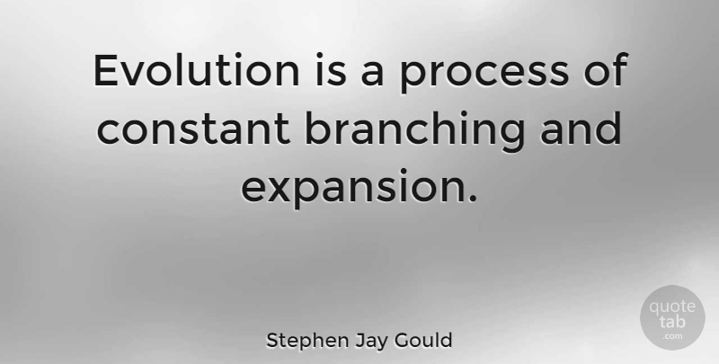 Stephen Jay Gould Quote About Expansion, Evolution, Process: Evolution Is A Process Of...