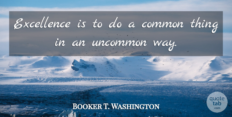 Booker T. Washington Quote About Inspirational, Leadership, Athlete: Excellence Is To Do A...