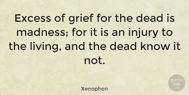 Xenophon Quote About Dead, Excess, Injury, Sympathy: Excess Of Grief For The...