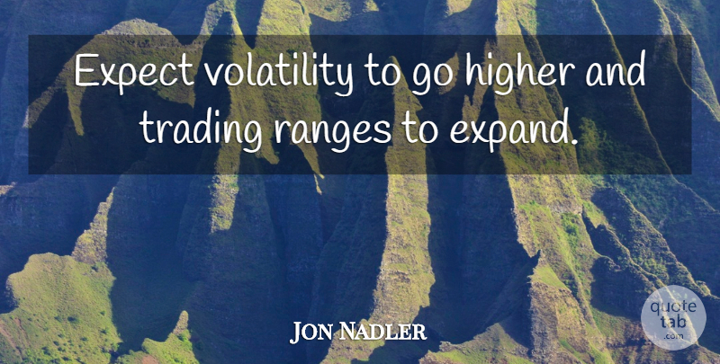 Jon Nadler Quote About Expect, Higher, Trading, Volatility: Expect Volatility To Go Higher...