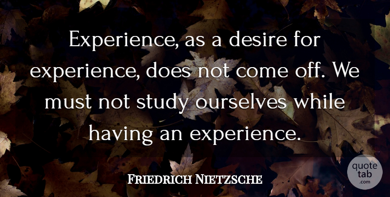 Friedrich Nietzsche Quote About Desire, Experience, Doe: Experience As A Desire For...
