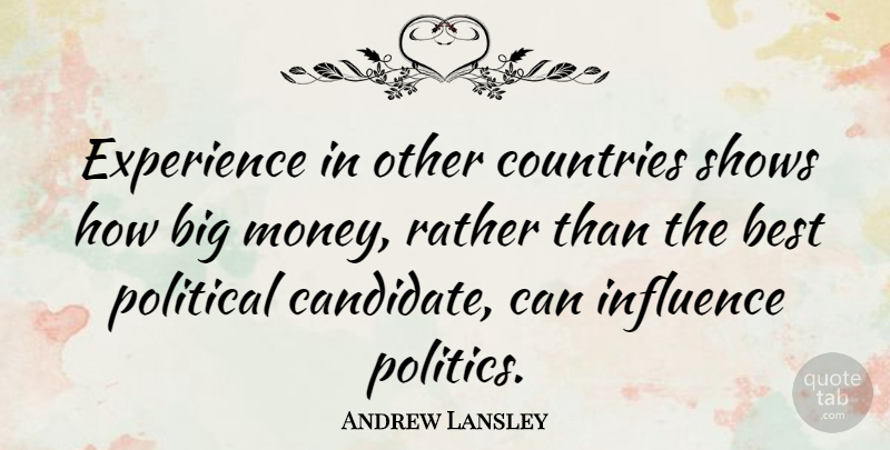 Andrew Lansley Quote About Best, Countries, Experience, Influence, Money: Experience In Other Countries Shows...